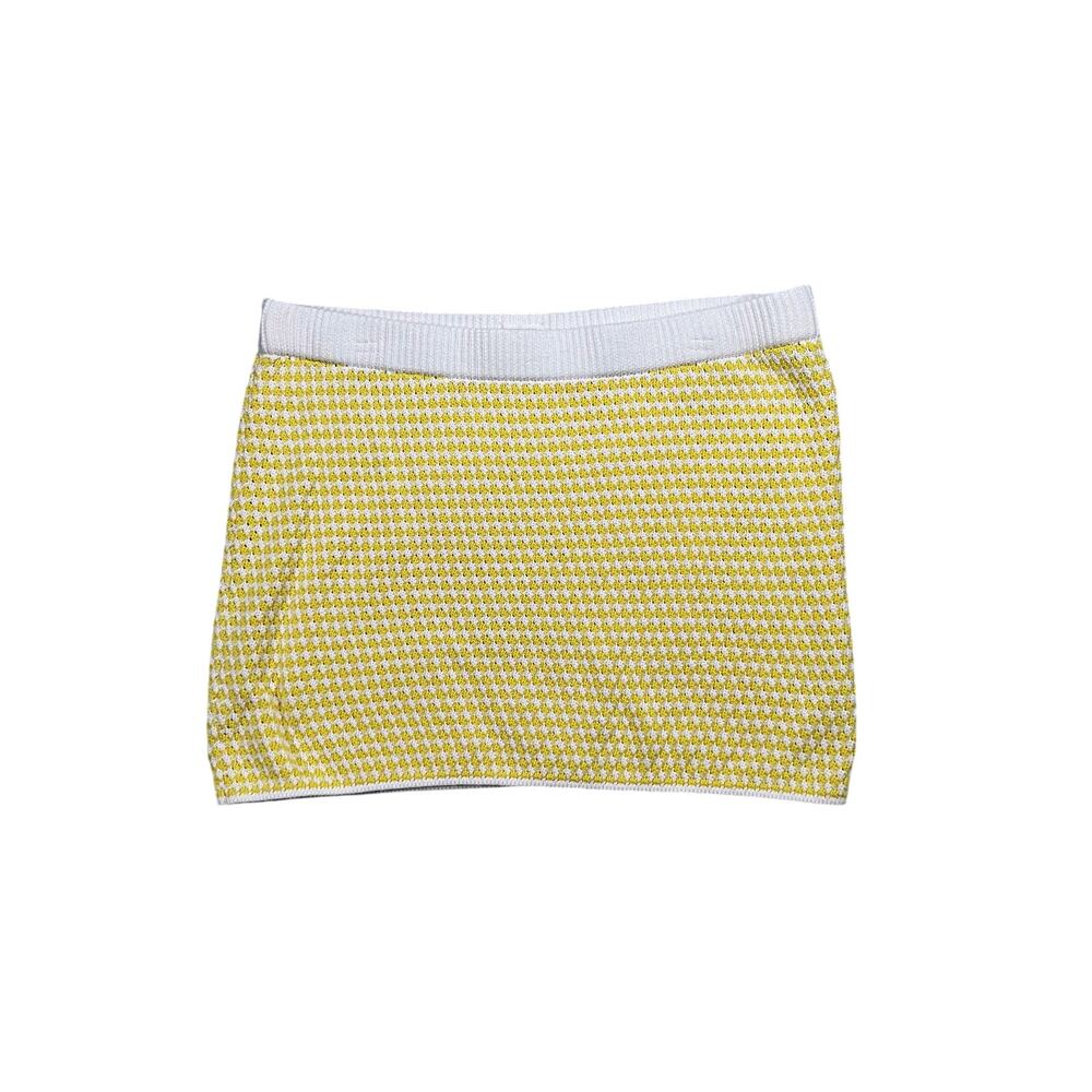 Future Collective x Alani Noelle Knit Mini Skirt Yellow Groovy GoGo Women XL